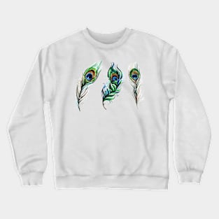 Peacock Feather Hand Drawn Crewneck Sweatshirt